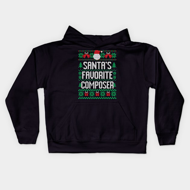 Santa's Favorite Composer Kids Hoodie by Saulene